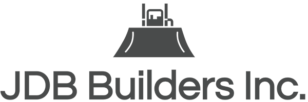 the image show a gray logo for jdb builders